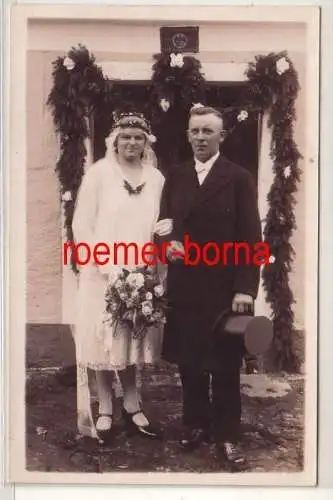 32120 Foto Ak Eilenburg ? Brautpaar Hochzeit um 1920