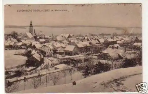 32244 Ak Schönberg-Oberlausitz im Winterkleid 1918