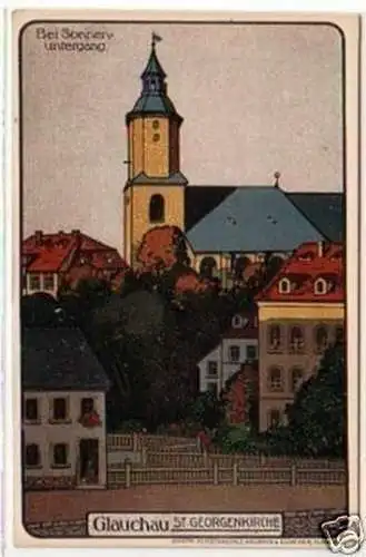 31538 Künstler Ak Glauchau St. Georgenkirche 1921