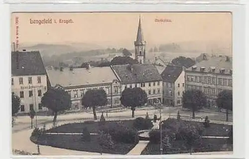 28137 Ak Lengefeld im Erzgebirge Marktplatz 1907