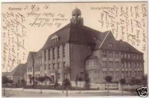 27355 Ak Kamenz Lessing Schule 1916