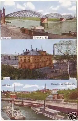 27538 Mehrbild Feldpost Ak Riesa an der Elbe 1918