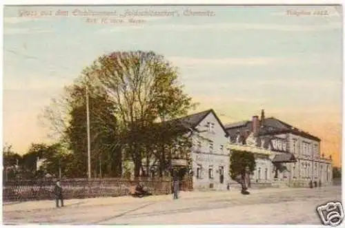 25389 Ak Gruß aus Chemnitz Gasthof Feldschlösschen 1910