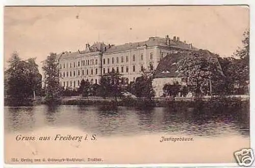 24913 Ak Gruß aus Freiberg in Sa. Justizgebäude um 1910