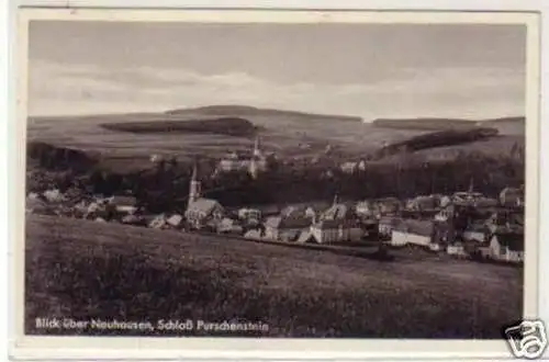 25090 Ak Blick über Neuhausen Schloß Purschenstein 1941