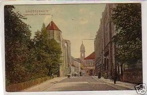 21601 Ak Großenhain Poststraße mit Klosterruine 1910