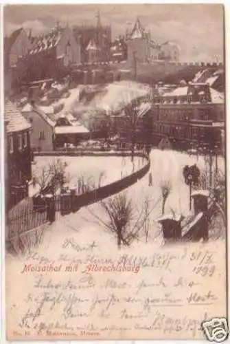 24376 Ak Meisathal mit Albrechtsburg im Winter 1899