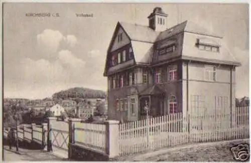 16287 Ak Kirchberg in Sachsen Volksbad um 1920