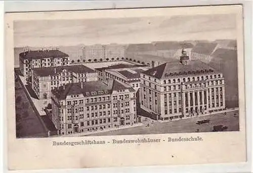 12/34 Ak Leipzig Bundesgeschäftshäuser und -schule 1926