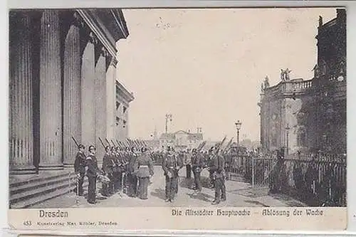 07365 Ak Dresden die altstädter Hauptwache Ablösung der Wache 1907