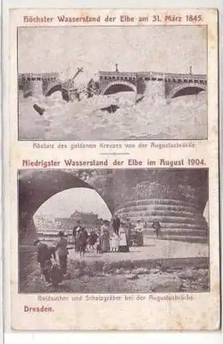 10475 Mehrbild Ak Dresden Elbe Wasserstände 1845 -1904