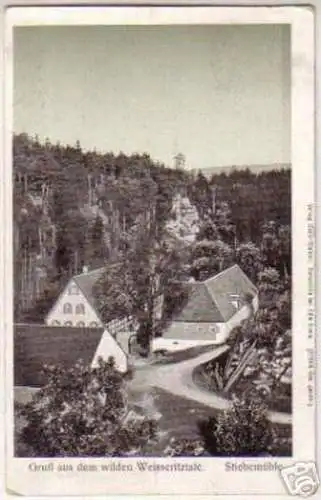 09885 Ak Gruß aus dem wilden Weisseritztale 1908