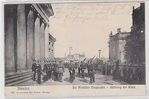 00785 Ak Dresden die altstädter Hauptwache Ablösung der Wache 1906