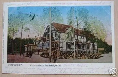 01147 Ak Chemnitz Waldschänke im Zeisigwald 1906