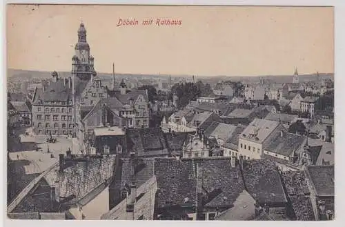 98385 Ak Döbeln mit Rathaus Totalansicht 1927