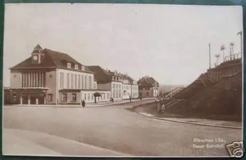 Seltene Ak Glauchau i. Sa. Neuer Bahnhof 1938