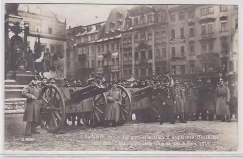 95382 Ak Leipzig erbeutete englische Geschütze am Siegesdenkmal 1915