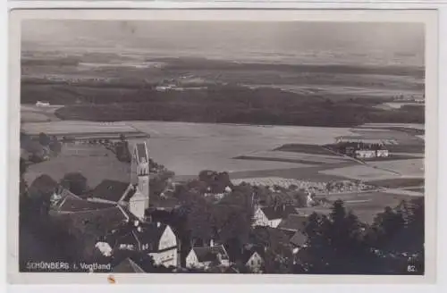 94387 Ak Schönberg b. Bad Brambach im Vogtland Panoramaansicht 1930