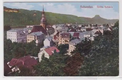 94948 Ak Schandau in der sächsischen Schweiz Gesamtansicht 1917