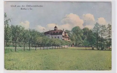 93145 Ak Gruß aus der Obstweinschänke Rötha in Sachsen 1928