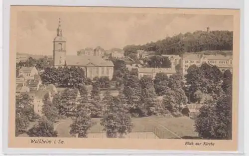 87091 Ak Waldheim in Sachsen Blick zur Kirche um 1930