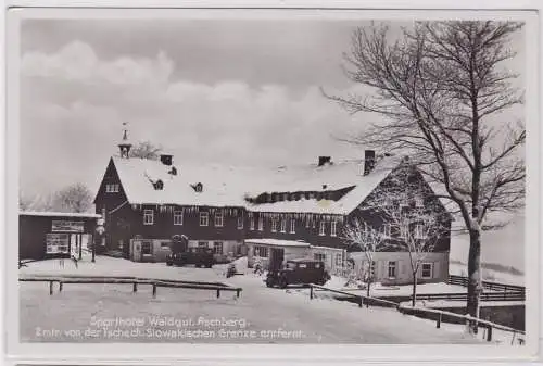 81095 Ak Sporthotel Waldgut Aschberg Sachsenberg Georgenthal um 1940