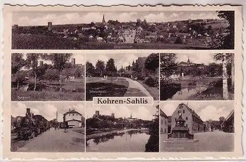 67032 Mehrbild Ak Kohren Sahlis Bahnhof, Schule, Schmuckplatz usw. um 1930