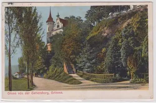 74378 Ak Gruß von der Gattersburg Grimma 1914