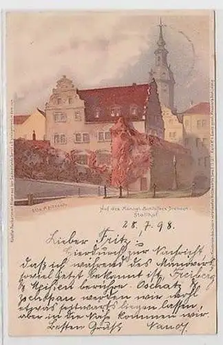 63223 Künstler Ak Hof des königlichen Schlosses Dresden 1898