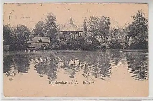 62432 Ak Reichenbach im Vogtland Stadtpark 1921