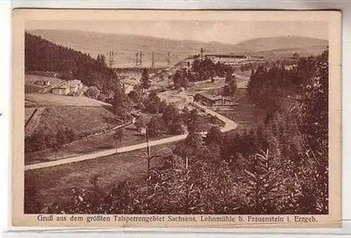 58012 Ak Lehnmühle bei Frauenstein im Erzgebirge Staubecken um 1930