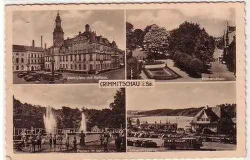 58010 Mehrbild Ak Crimmitschau i. Sa. Marktplatz Freibad Kobertalsperre 1942