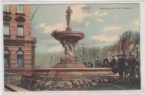 59874 Ak Leipzig Zierbrunnen auf dem Löhrsplatz 1906