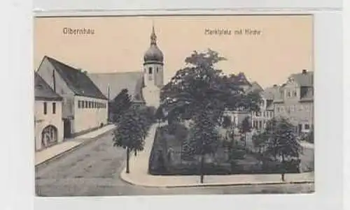 39050 Feldpost Ak Olbernhau Marktplatz mit Kirche 1918