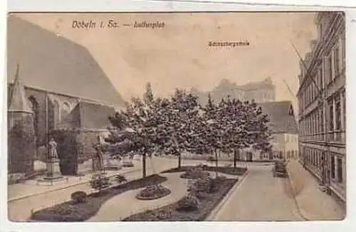 38678 Ak Döbeln Lutherplatz Schloßbergschule 1914