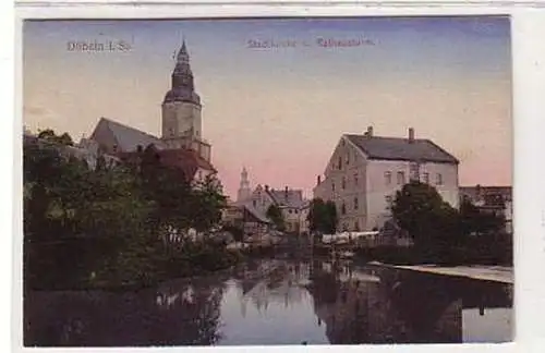 36685 Feldpost Ak Döbeln Stadtkirche & Rathausturm 1916