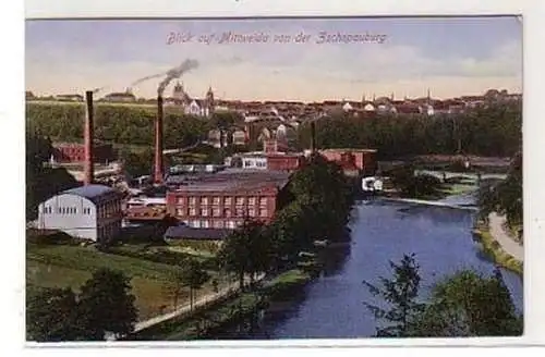 36593 Ak Blick auf Mittweida von der Zschopauburg 1910