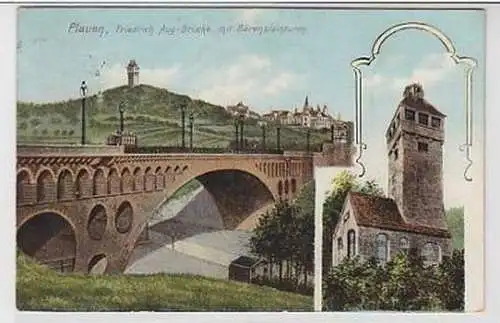 35829 Ak Plauen König Friedrich August Brücke 1913