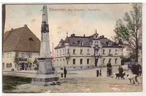 35123 Ak Bärenstein Bez. Dresden Marktplatz 1910