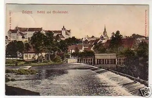 35151 Ak Colditz Schloß und Muldenwehr 1909