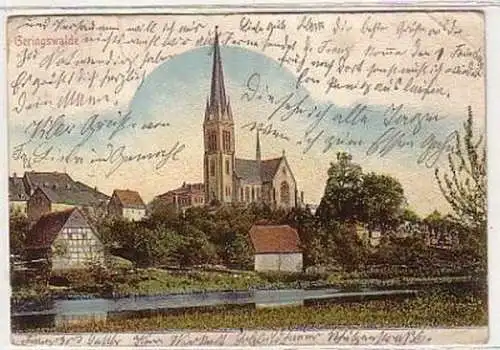 35120 Ak Geringswalde Totalansicht mit Kirche 1902