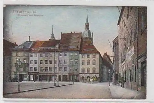 35724 Ak Freiberg Obermarkt und Ratskeller 1912