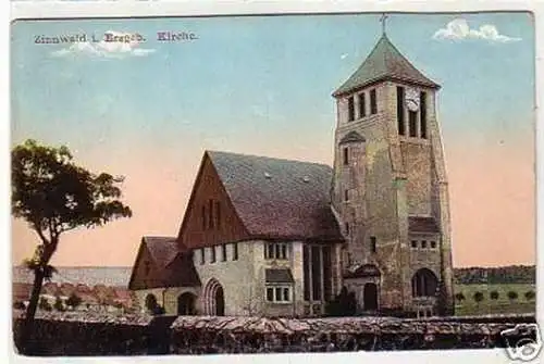 35103 Ak Zinnwald im Erzgebirge Kirche um 1910