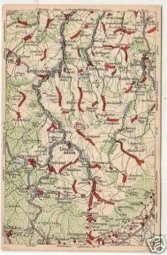 35115 Wona Landkarten AK Glashütte und Umgebung um 1925