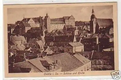 34290 Ak Colditz in Sachsen Schloss und Kirche um 1930