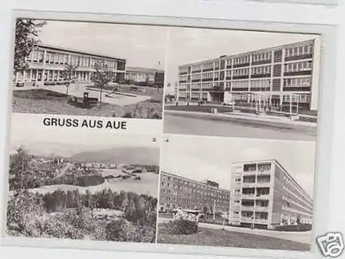 33643 Mehrbild Ak Gruß aus Aue Neubaugebiet 1982