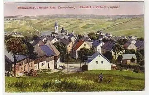 33939 Ak Oberwiesenthal Rückblick v. Fichtelbergaufstieg