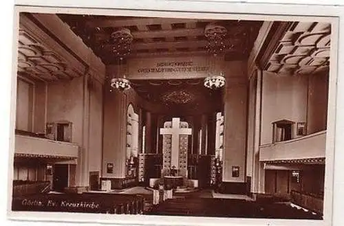 32716 Ak Görlitz Inneres der evangelische Kreuzkirche um 1930