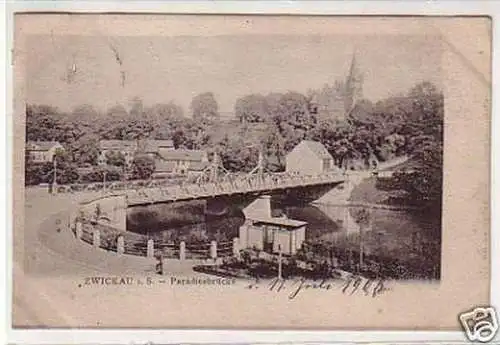 33567 Ak Zwickau in Sachsen Paradiesbrücke 1905