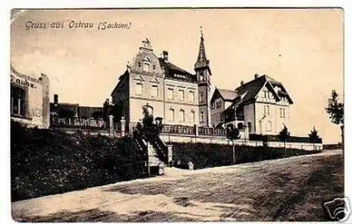 32099 Ak Gruß aus Ostrau (Sachsen) 1909